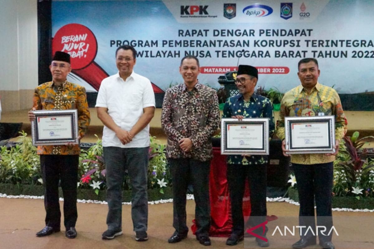 Tiga Daerah Di Ntb Meraih Penghargaan Mcp Dari Kpk Antara News