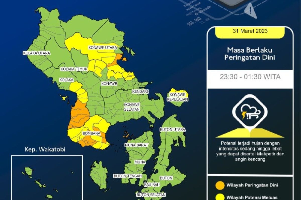 Awal April 2023 Wilayah Sulawesi Tenggara Cerah Berawan ANTARA News