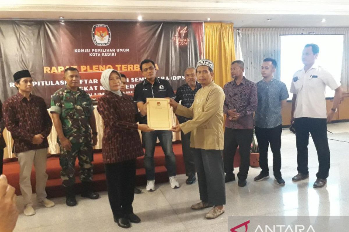 KPU Kota Kediri Tetapkan DPS Pemilu 2024 Sebanyak 232 459 Pemilih