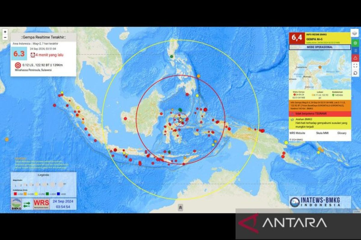 Gempa Bumi Magnitudo 6 4 Guncang Gorontalo ANTARA News