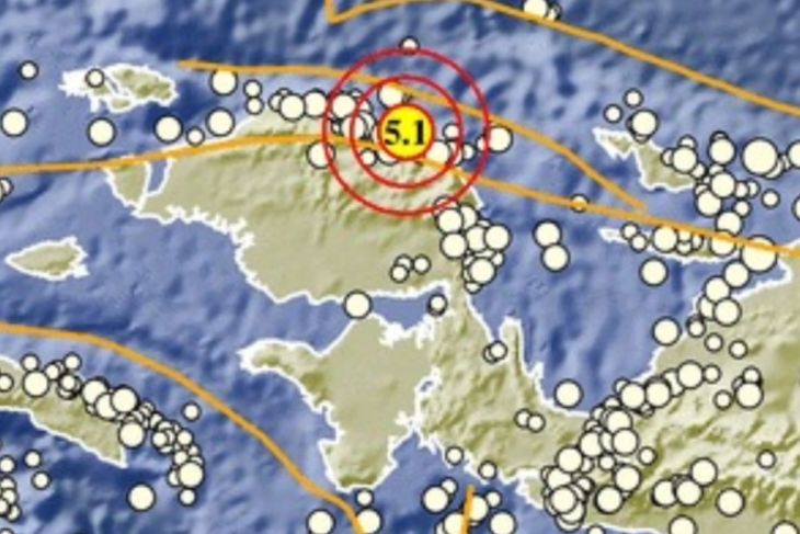 Gempa Magnitudo 5 1 Guncang Pegunungan Arfak Papua Barat ANTARA News