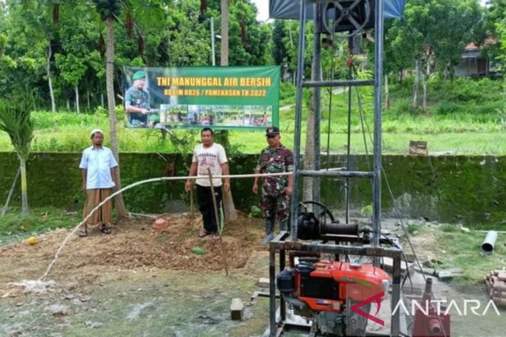 Kodim Pamekasan Bantu Pembuatan Sumur Bor Di Desa Terdampak Kekeringan