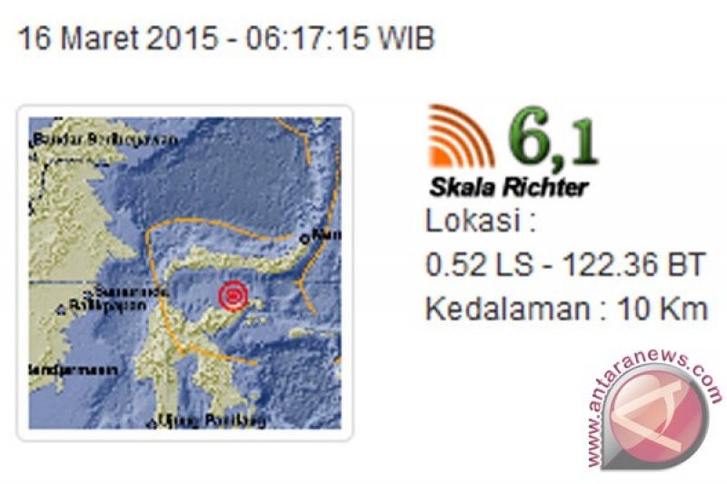 Gempa 6 1 Skala Richter Guncang Banggai Sulteng ANTARA News