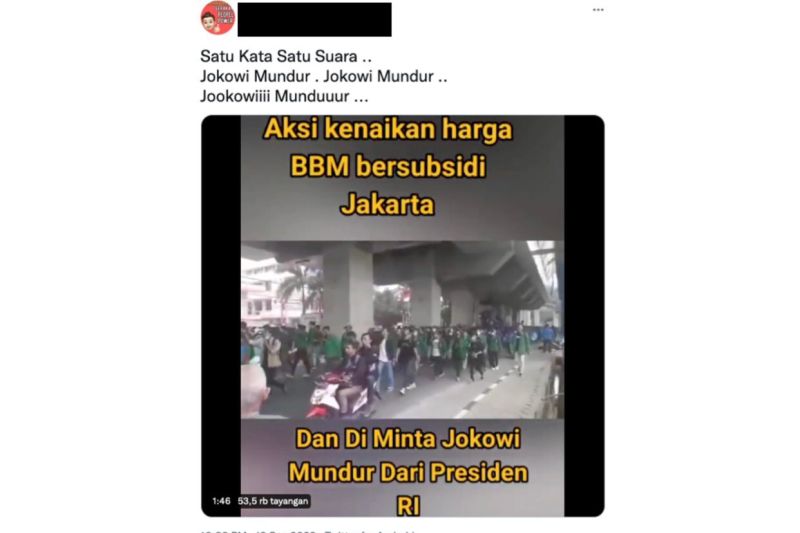 Hoaks Video Demo Mahasiswa Jakarta Tolak Kenaikan Harga Bbm Dan Tuntut