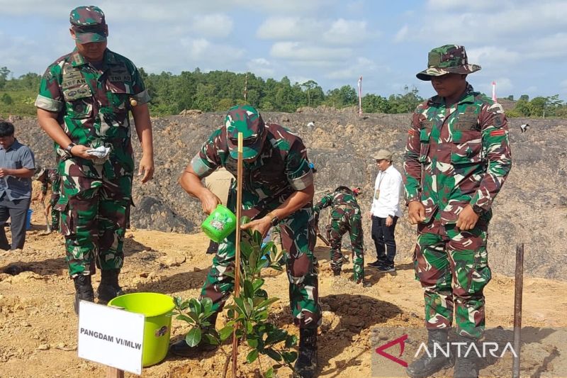 Pangdam Vi Mulawarman Hijaukan Lahan Tambang Batu Bara Kota Nusantara