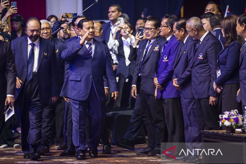 Prabowo Hadiri Penutupan Kongres Iii Partai Nasdem Antara News