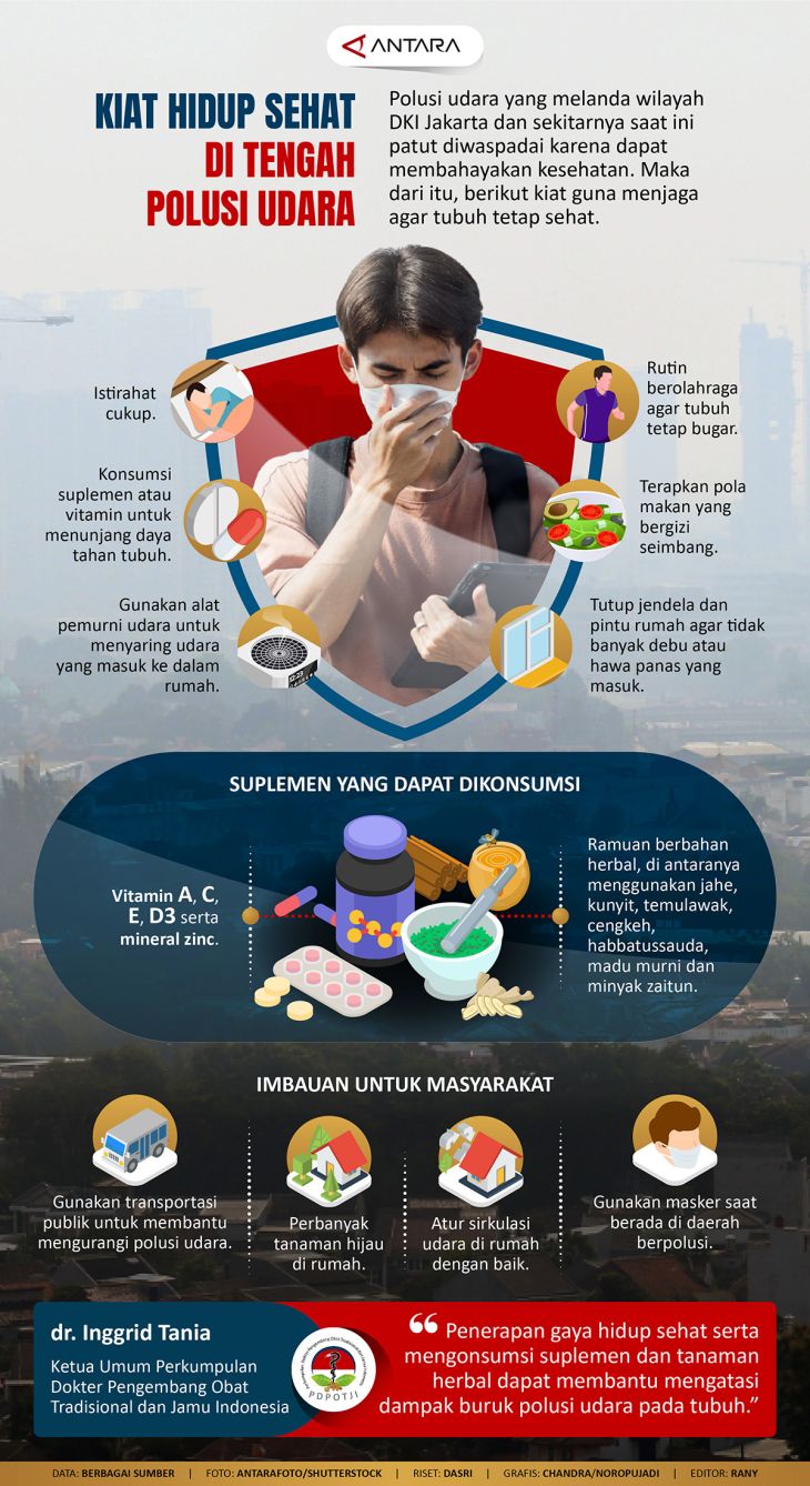 Kiat Hidup Sehat Di Tengah Polusi Udara Infografik ANTARA News