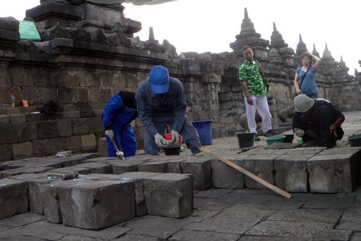 Borobudur temple conservation hangs in balance following volcanic ashes 