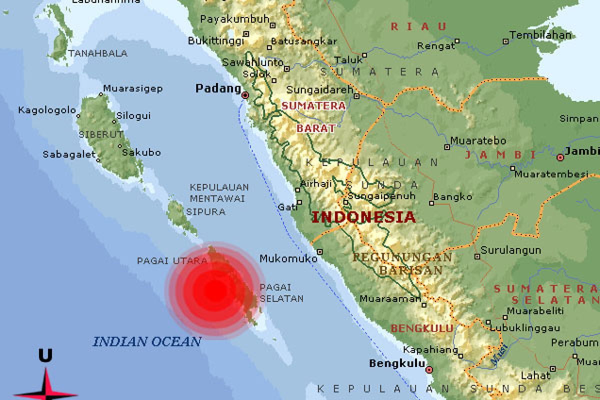 Gempa tektonik magnitudo 5,8 di Pagai Selatan dirasakan hingga Bengkulu