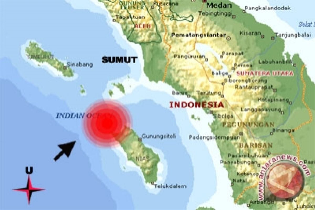 Gunungsitoli Diguncang Gempa 5,2 SR