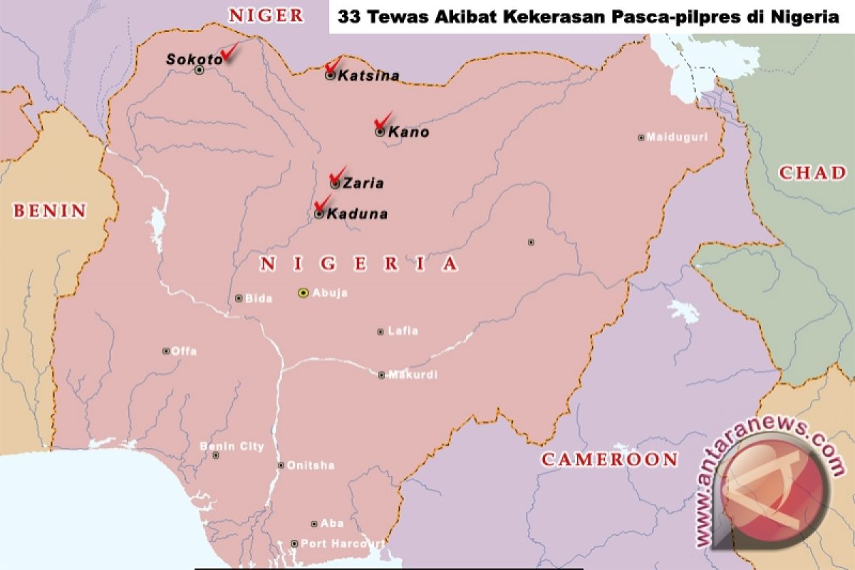 33 Tewas Akibat Kekerasan Pasca-pilpres di Nigeria 
