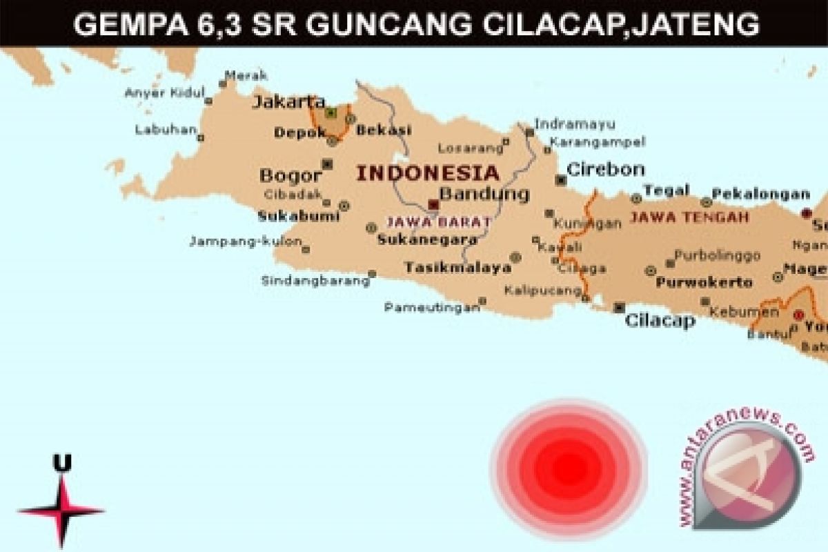 Pusat Gempa di Cilacap, Kekuatannya 6,3 SR