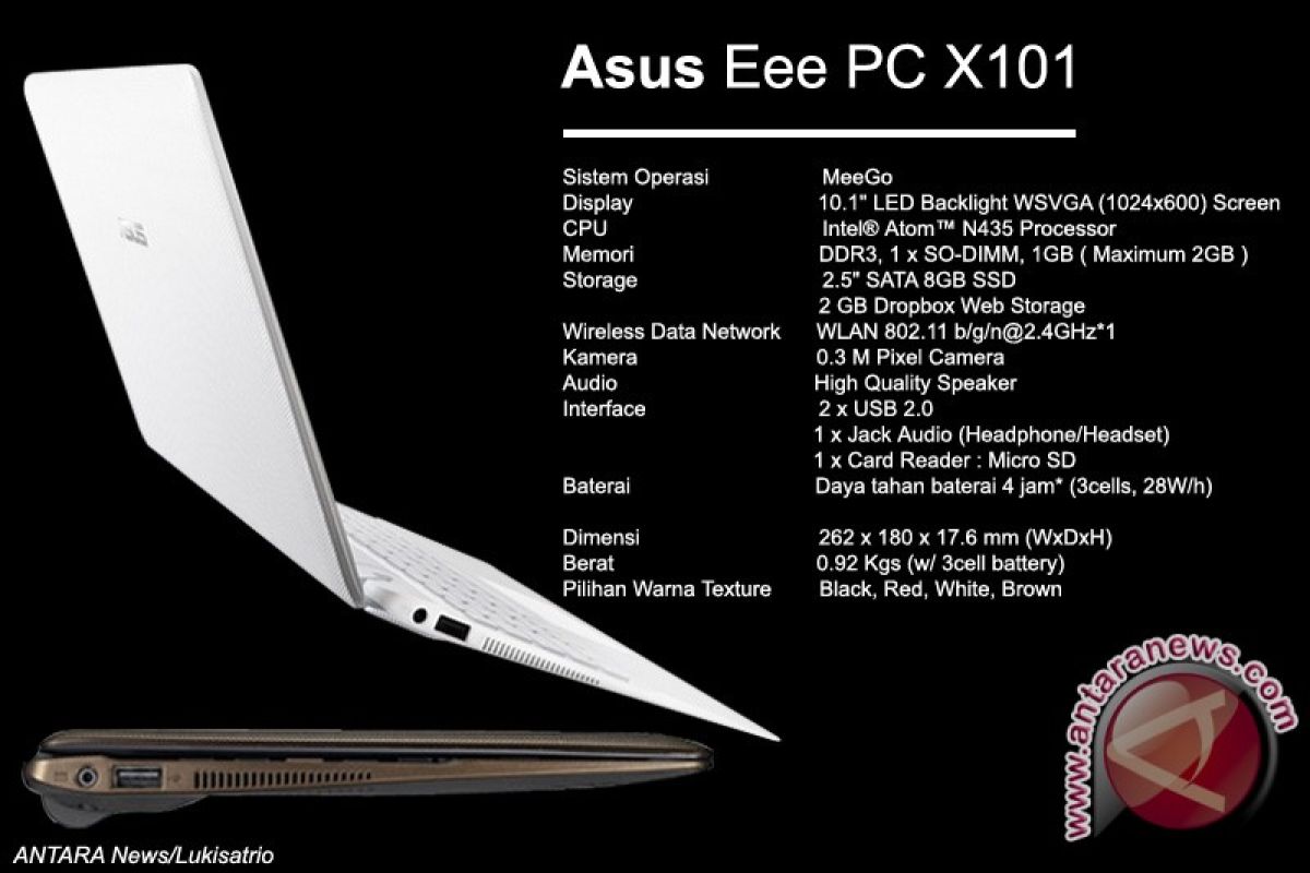 ASUS luncurkan laptop 10" tertipis di dunia