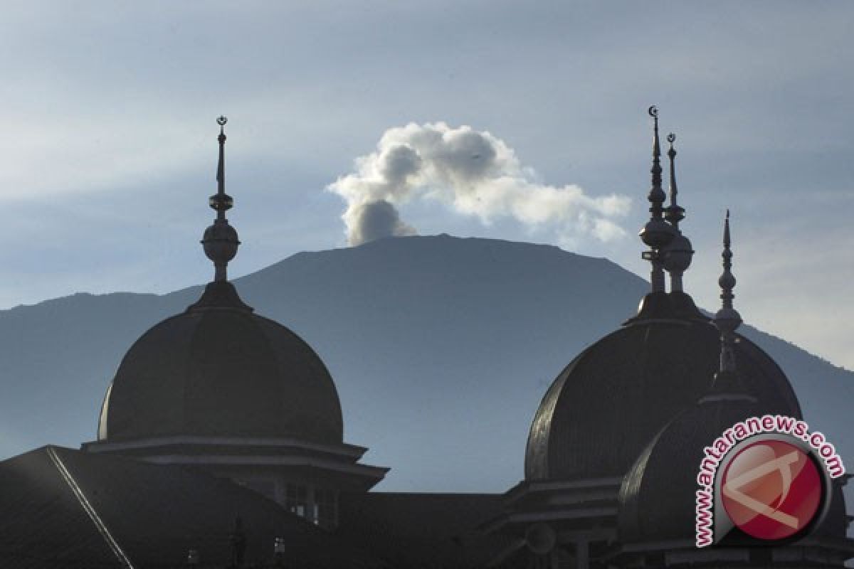 Mount Marapi twice spews white smoke