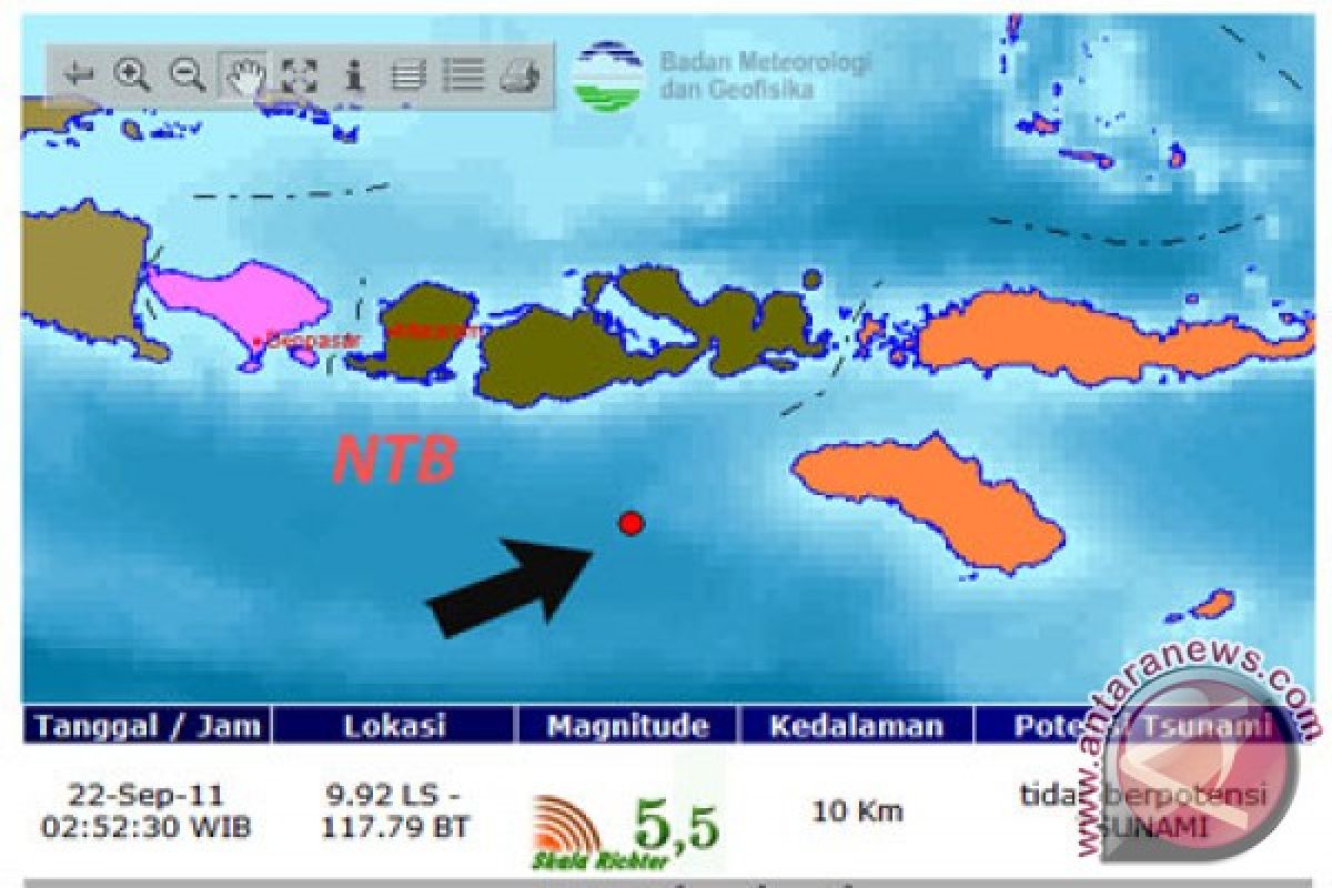 Gempa 5,5 SR guncang Sumbawa, NTB