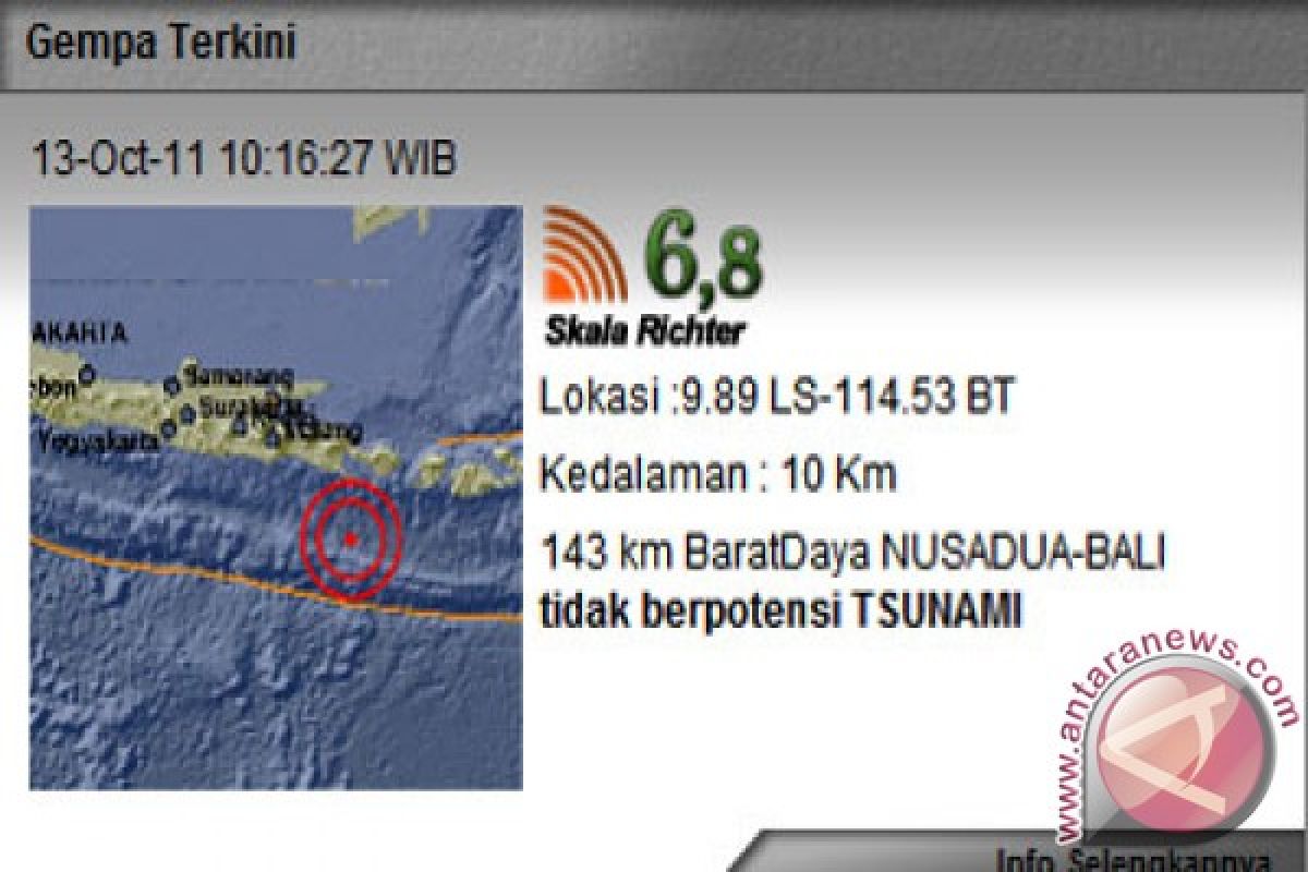 Bali diguncang gempa besar