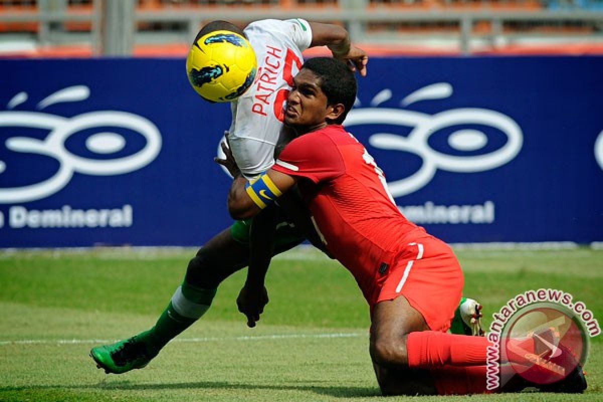 Indonesia unggul sementara 1-0 lewat gol cepat Wanggai