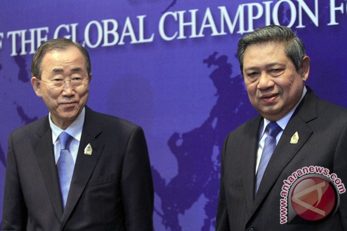 Yudhoyono, Ban Ki-moon discuss cooperation in post-2015 MDGs