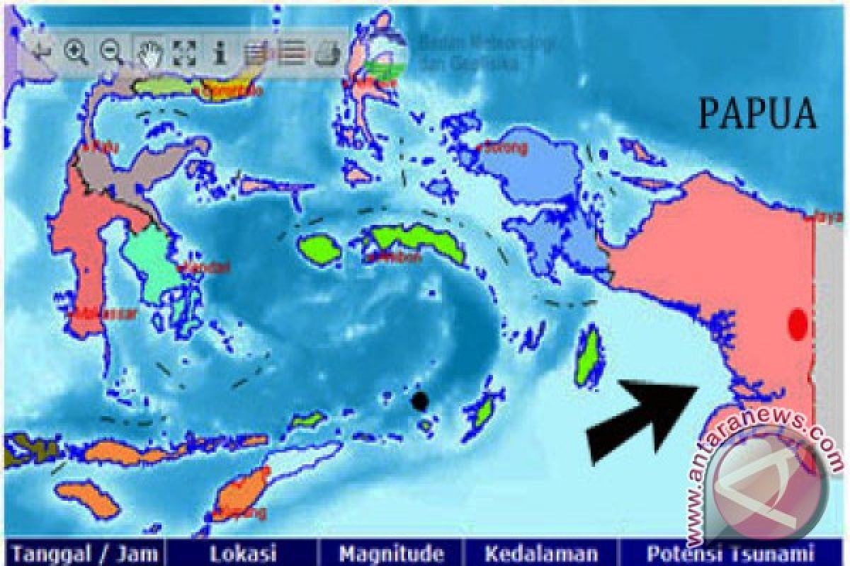 Gempa 4,6 SR guncang tenggara Nabire Papua