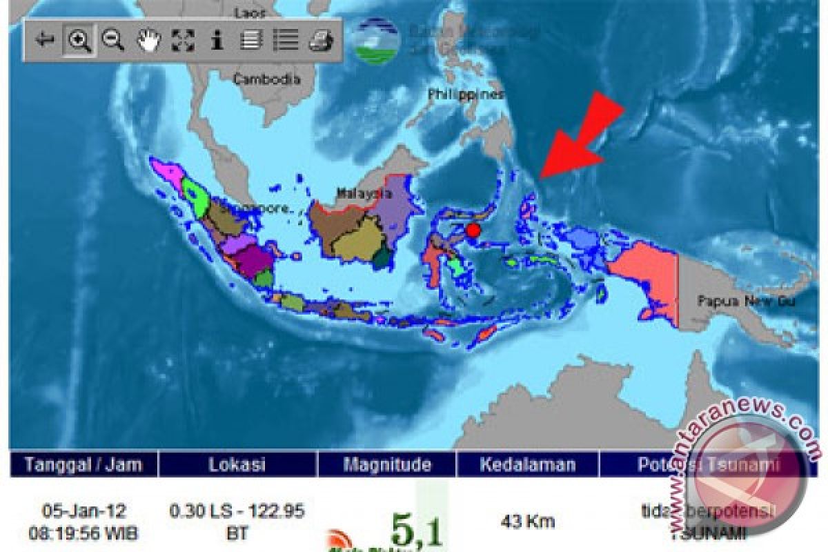 Gempa Gorontalo tak berpotensi tsunami