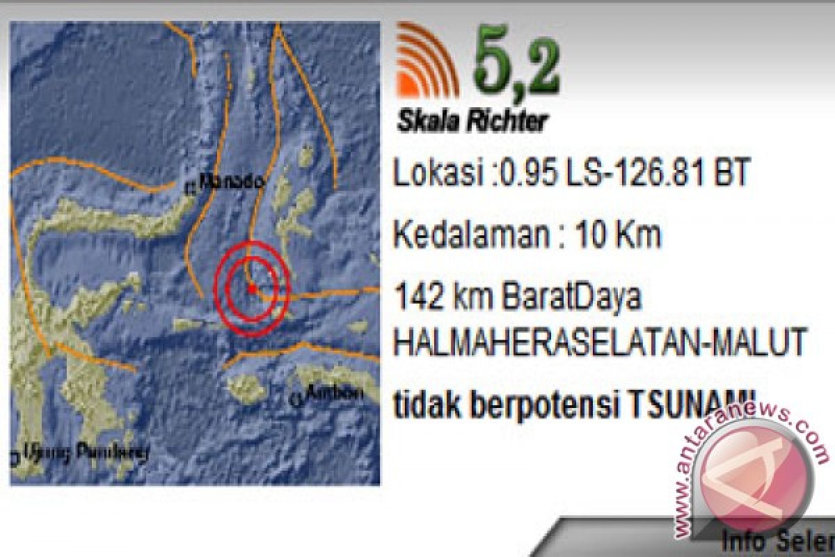 Gempa bumi kembali terjadi di Halmahera Selatan