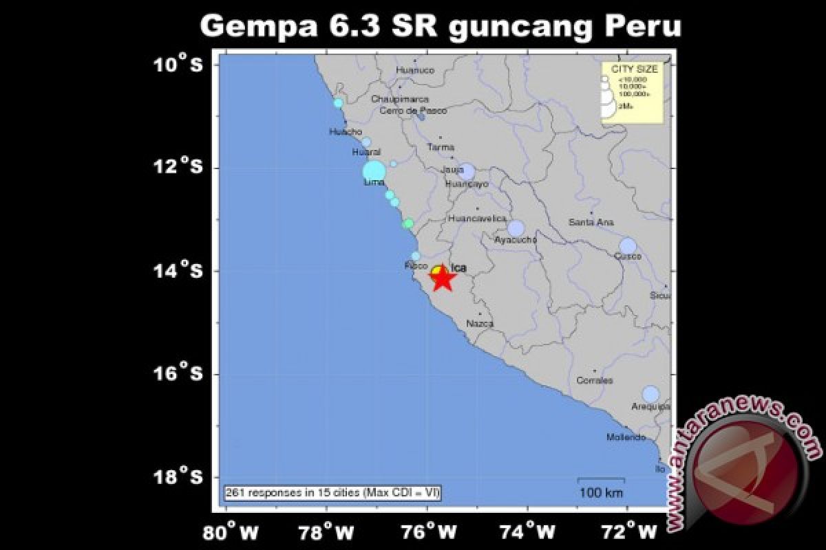 Gempa 6.3 SR guncang Peru