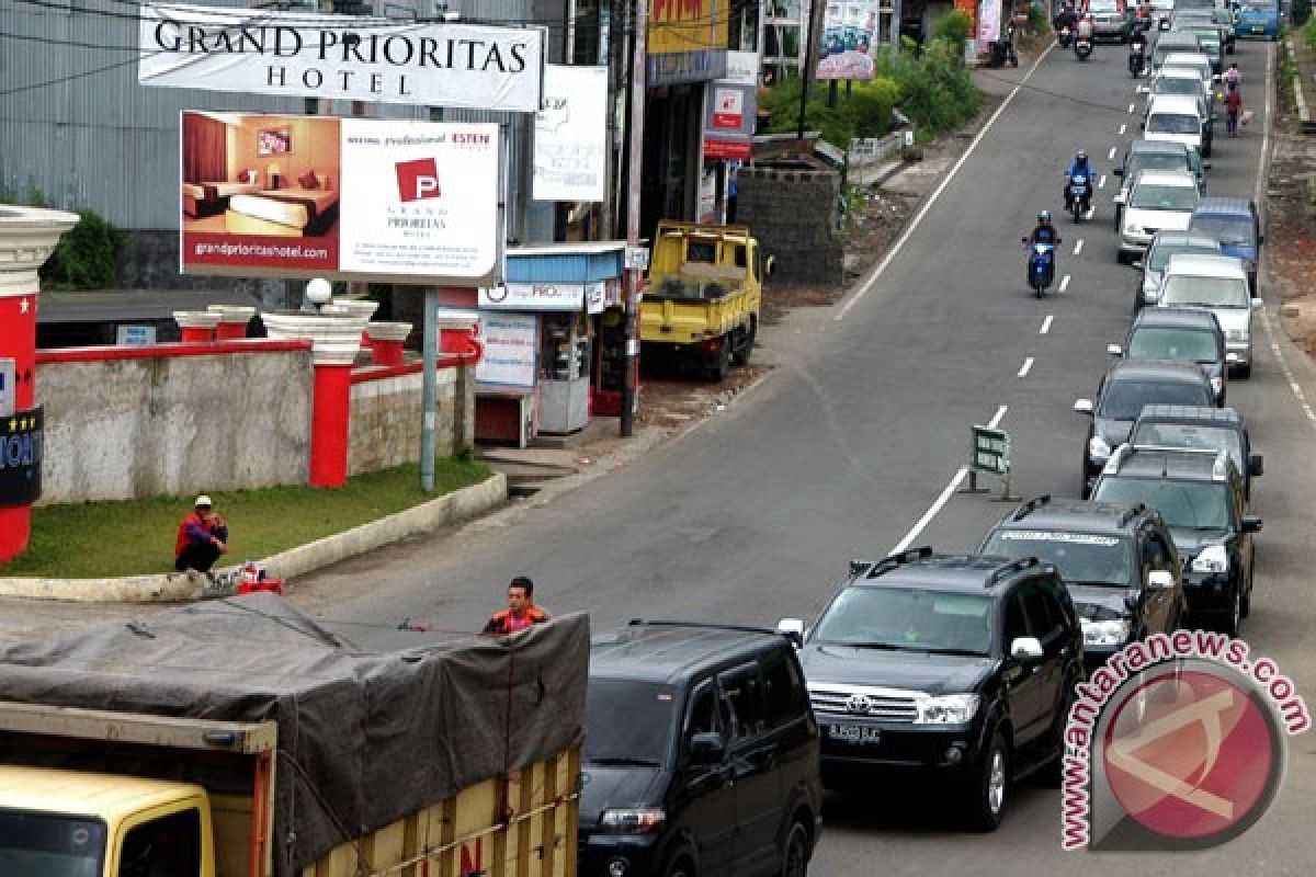 Kendaraan yang melintasi Puncak sudah berkurang