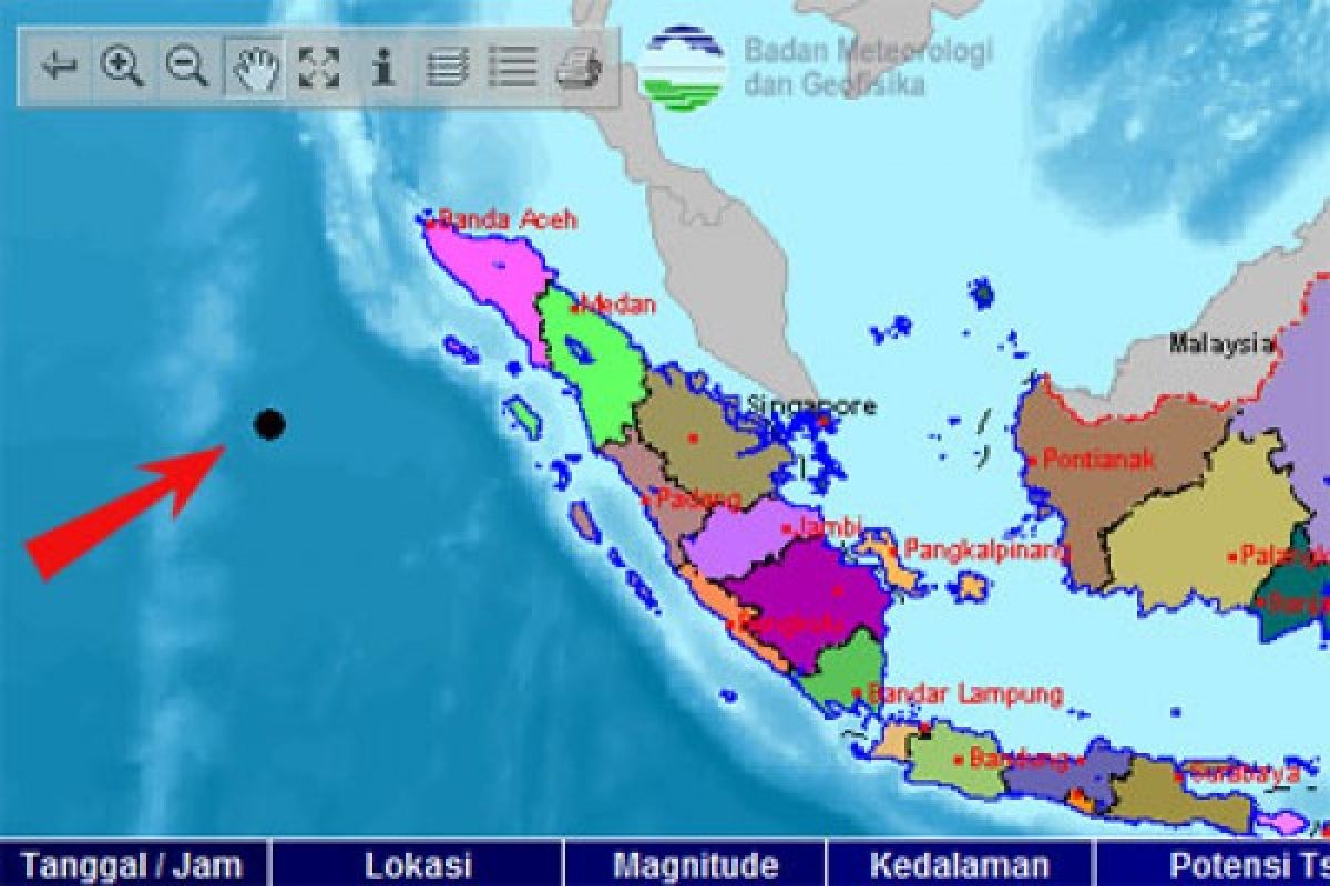 Gempa 5,7 SR Aceh tak berpotensi tsunami