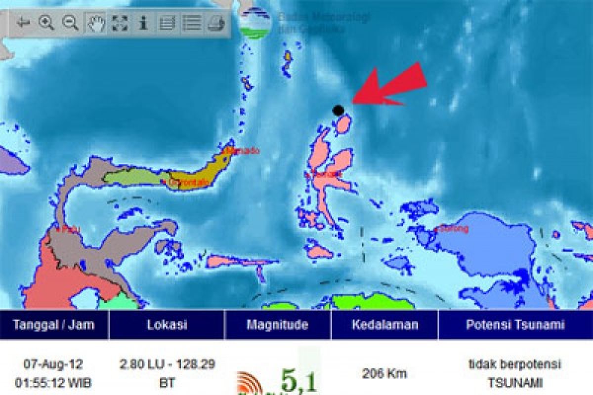 Gempa 6,2 SR guncang Morotai