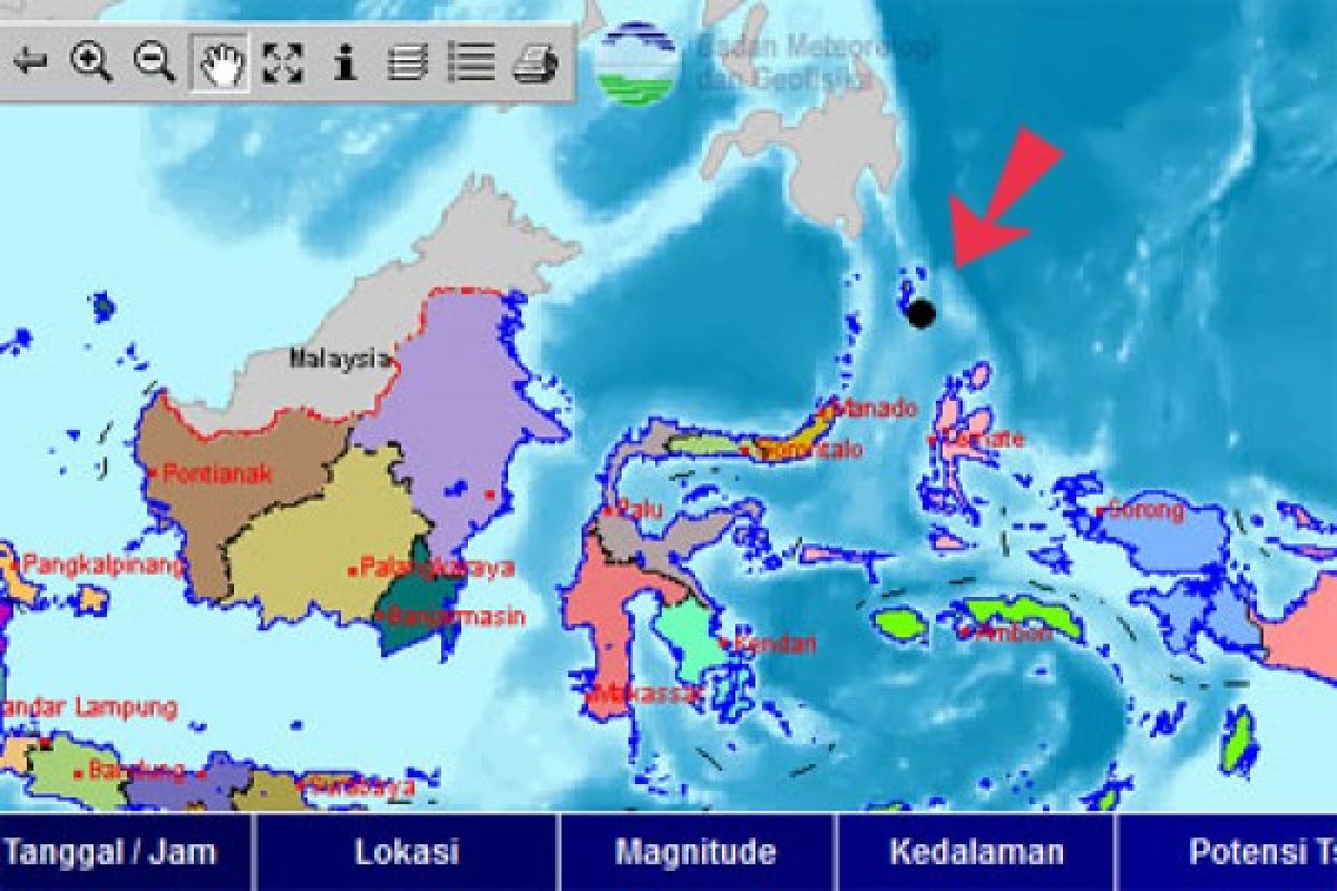 Gempa 5,0 SR guncang timur laut Kepulauan Talaud-Sulut