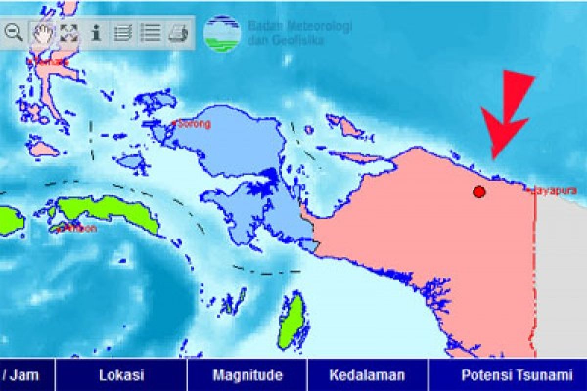 BMKG: gempa 4,5 SR guncang Jayapura