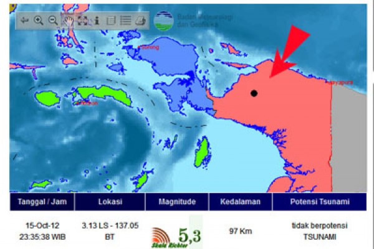Gempa 4,6 SR guncang Nabire Papua