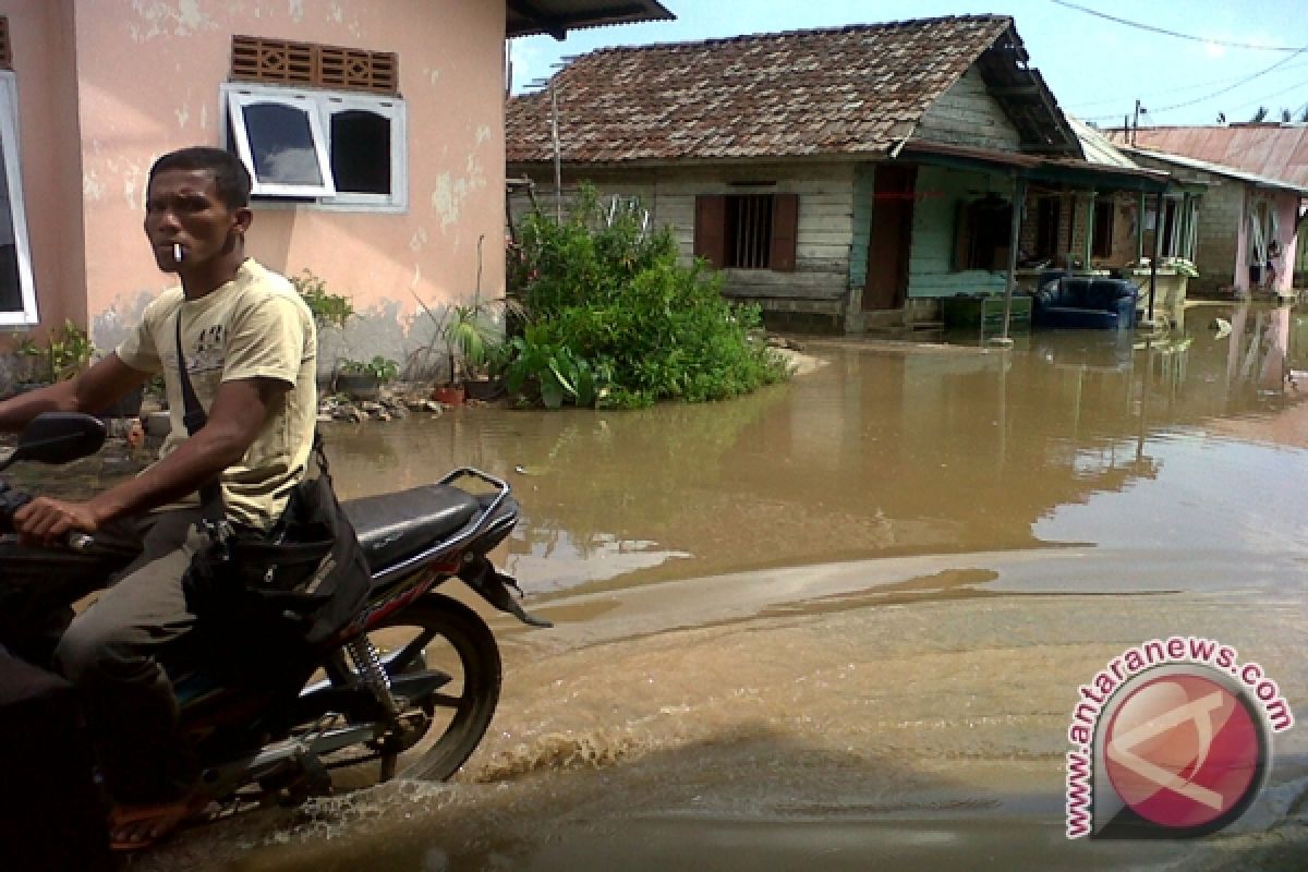 Air rawa meluap genangi perumahan kampung opas