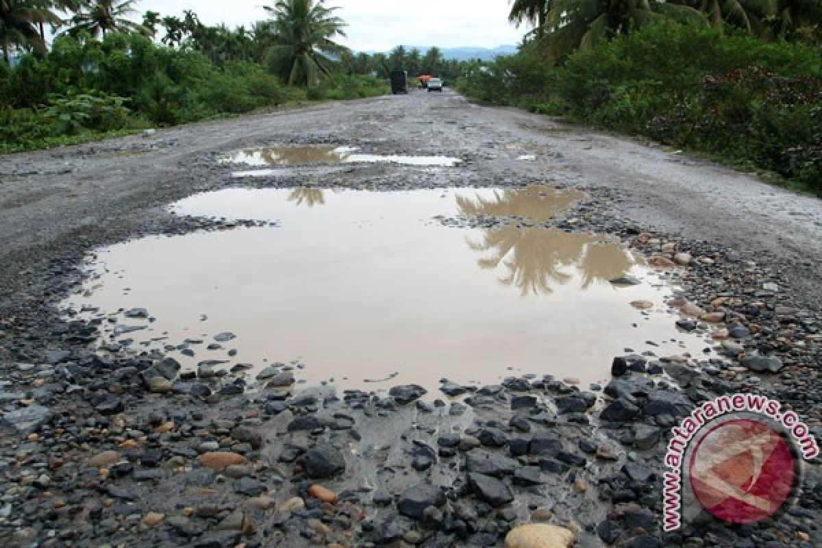 Jalan Sungai Jering Riau seperti kubangan kerbau 