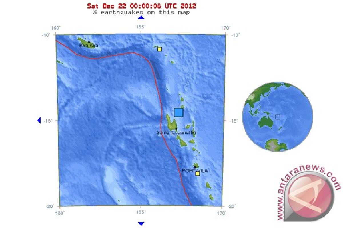 Gempa 6,8 pada skala richter guncang Vanuatu