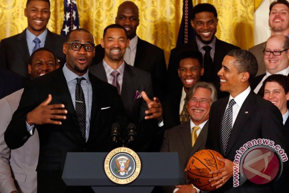 Miami Heat diselamati Obama di Gedung Putih