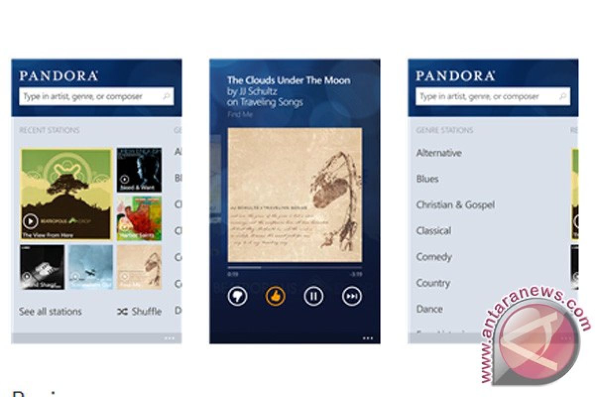 Pandora hadir di Windows Phone