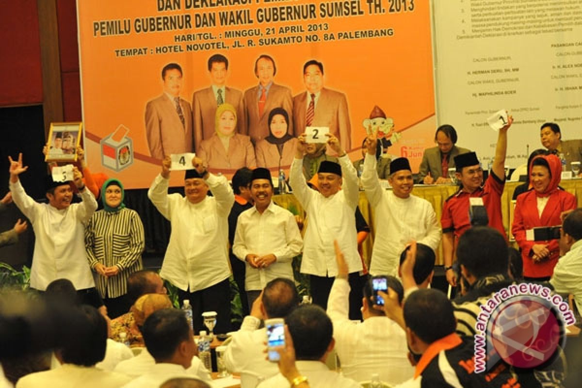 Empat Calon Gubernur Sumsel berbagi nomor urut 