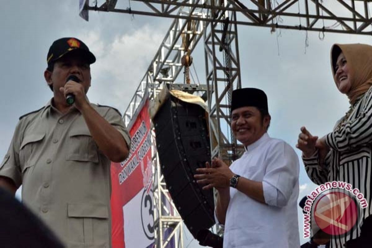 Prabowo ajak masyarakat Sumsel pilih "derma" 