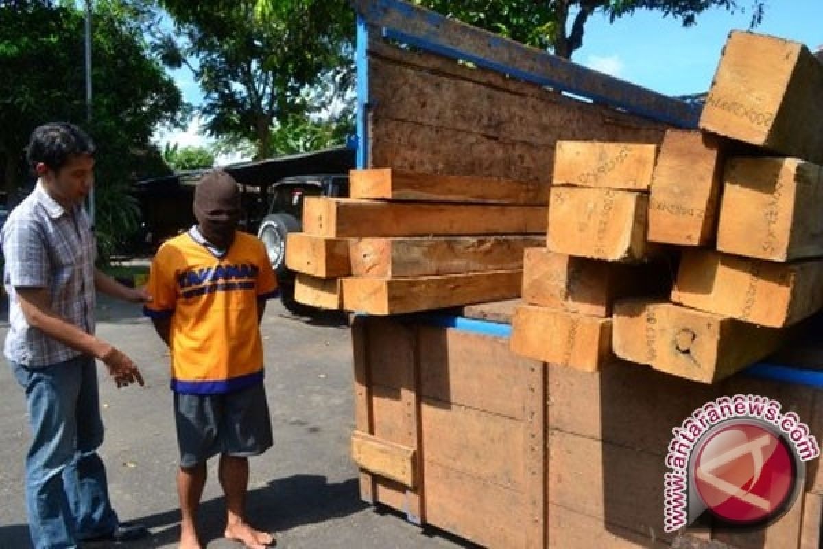 Polres Bengkayang Amankan 125 Batang Kayu 