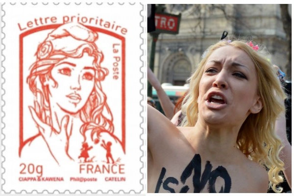 Topless activist inspires France`s new Marianne stamp