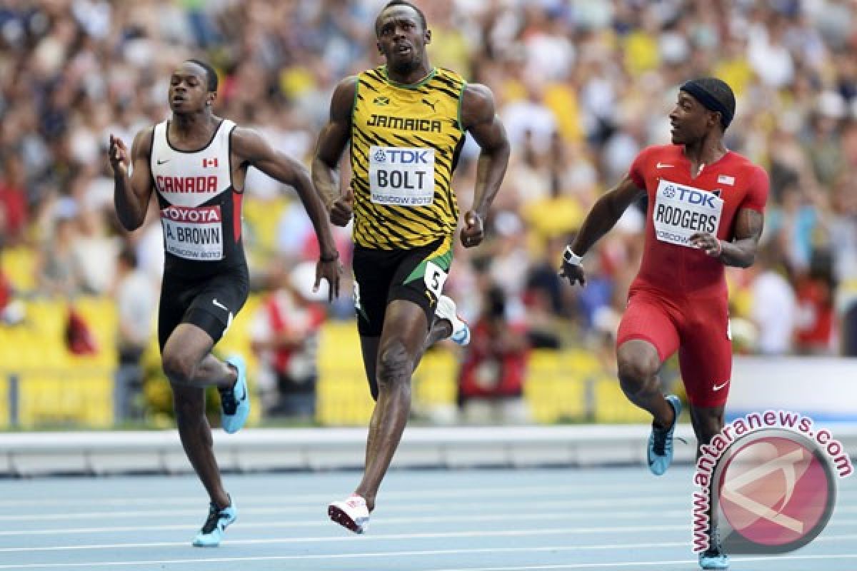 Usain Bolt juara 100m di Moskow