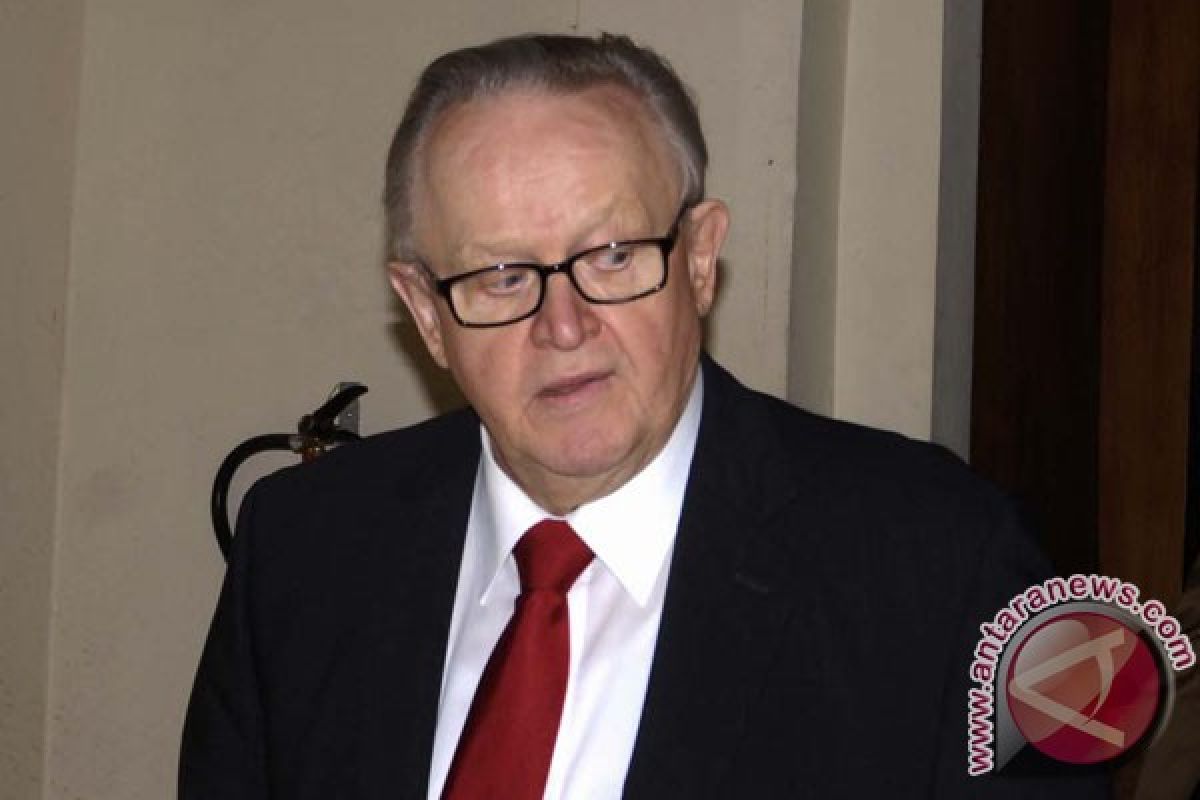 Martii Ahtisaari hadiri resepsi HUT ke-68 di Helsinki