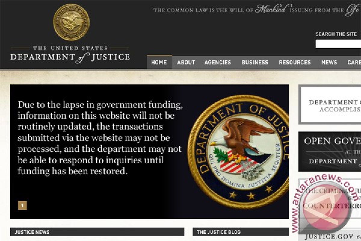 Website lembaga pemerintah AS hentikan layanan