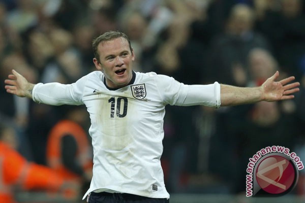 Gol Wayne Rooney menangkan Inggris