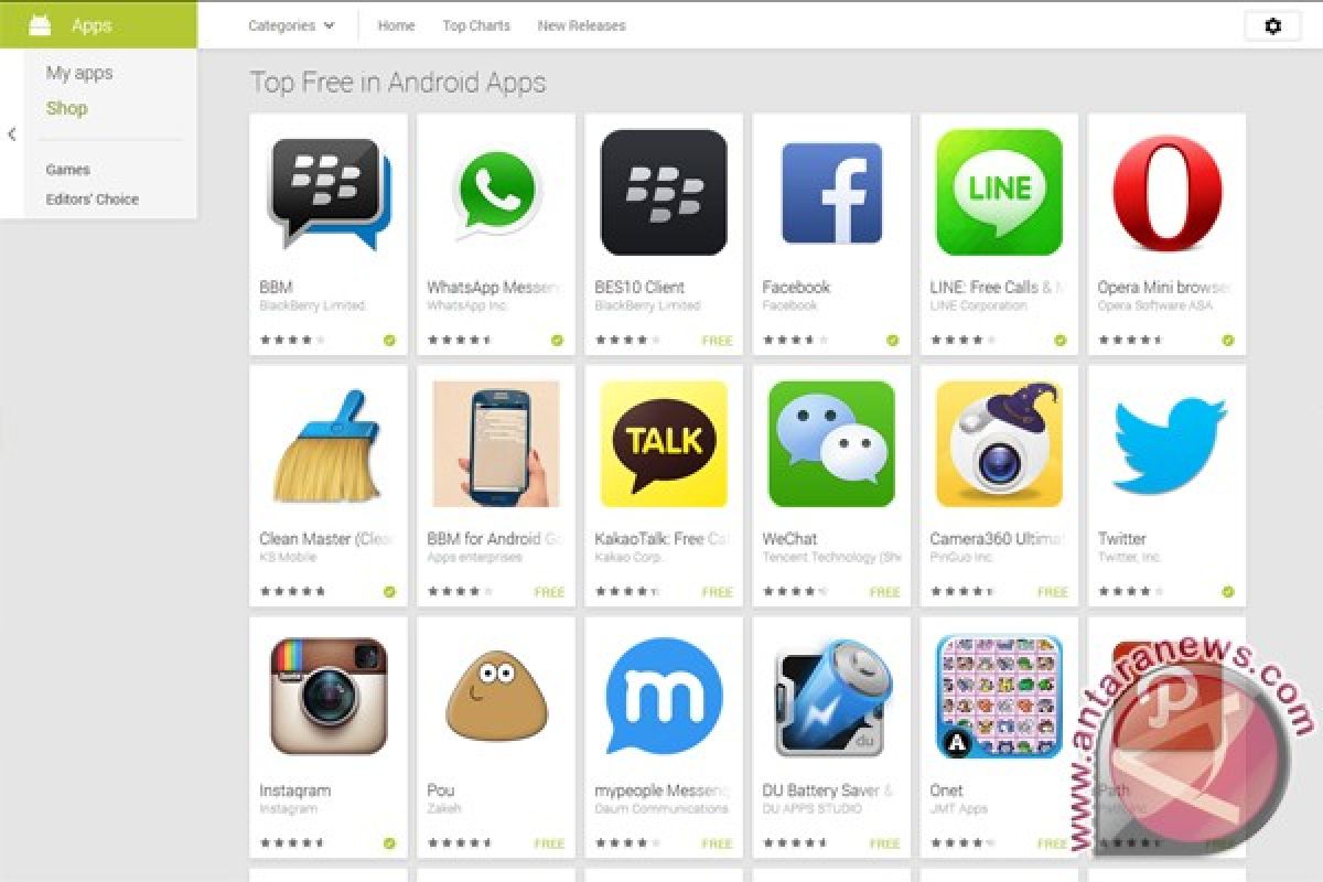 BBM nomor satu di Play Store