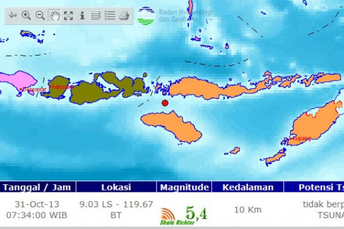 Gempa 5,4 SR guncang Manggarai Barat