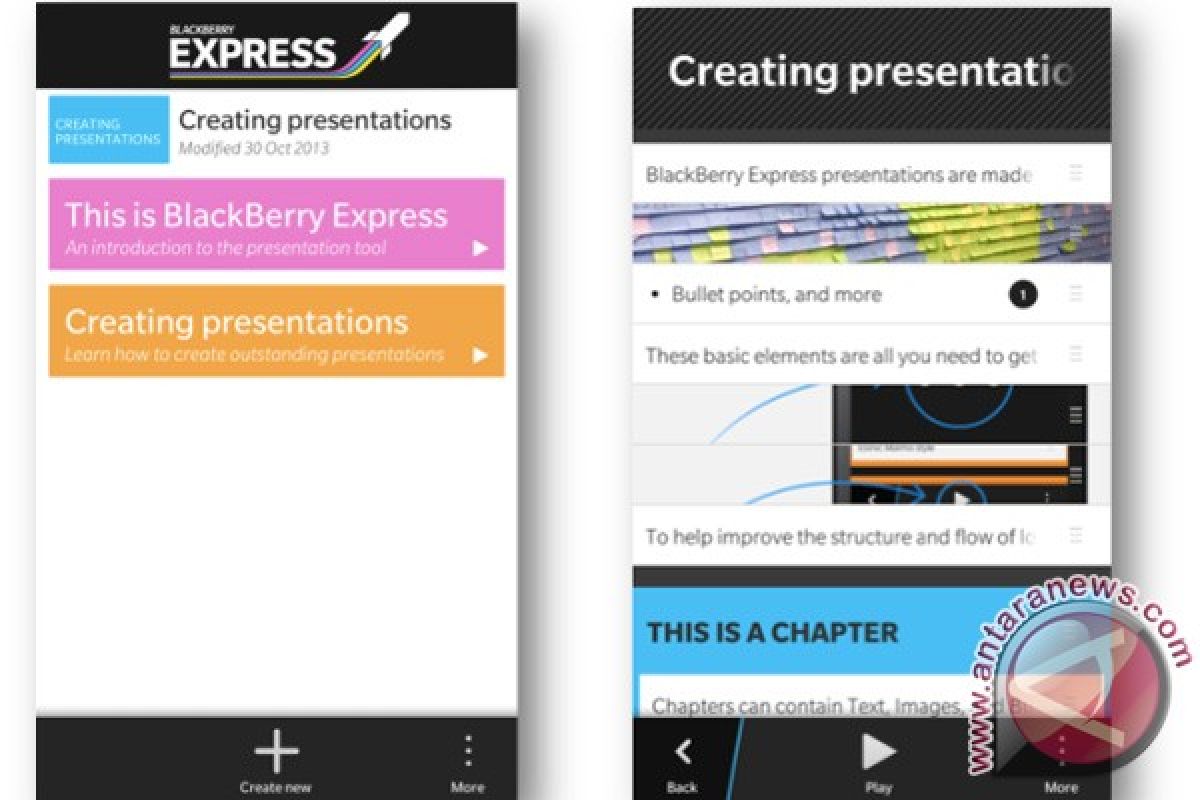 Buat presentasi dengan BlackBerry Express