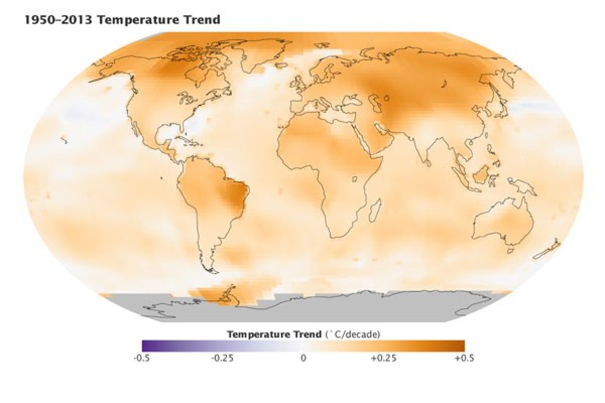 Tingkat pemanasan global di seluruh dunia berbeda
