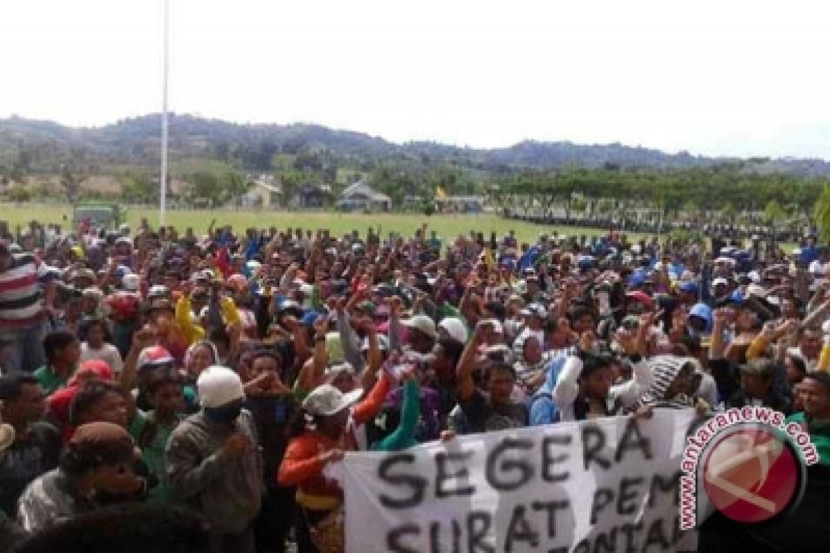 Buruh HTI Demo Pemkab Gorut Terkait Penghentian Izin 